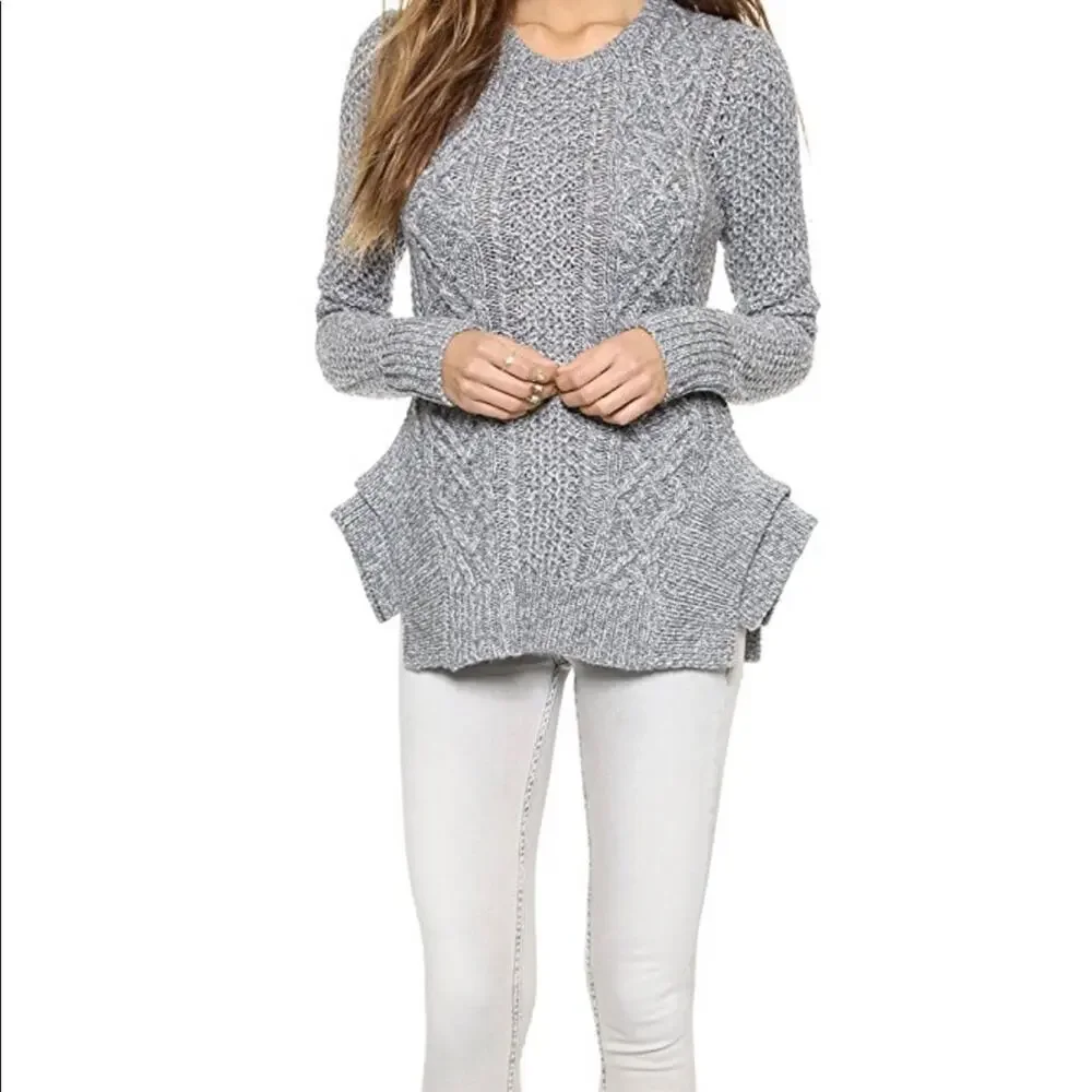 StyleStalker Grey Kyanite Sweater Knit Draped Hem NWT Size Small